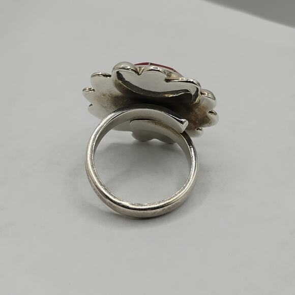 Red Jasper Inlay Sterling Silver Adjustable Ring - Picture 5 of 5